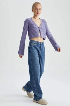 DeFacto 90's Wide Leg Uzun %100 Pamuk Pantolon 12 DeFacto 90's Wide Leg Uzun %100 Pamuk Pantolon -Tunik Style Z6554AZ 23SP NM34 03 02