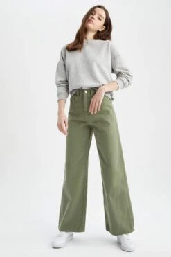 DeFacto Wide Leg Gabardin Uzun Boy %100 Pamuk Pantolon