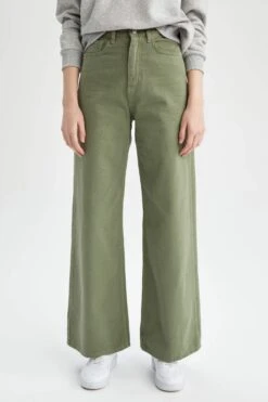 DeFacto Wide Leg Gabardin Uzun Boy %100 Pamuk Pantolon -Tunik Style Z6872AZ 22AU KH303 04 01