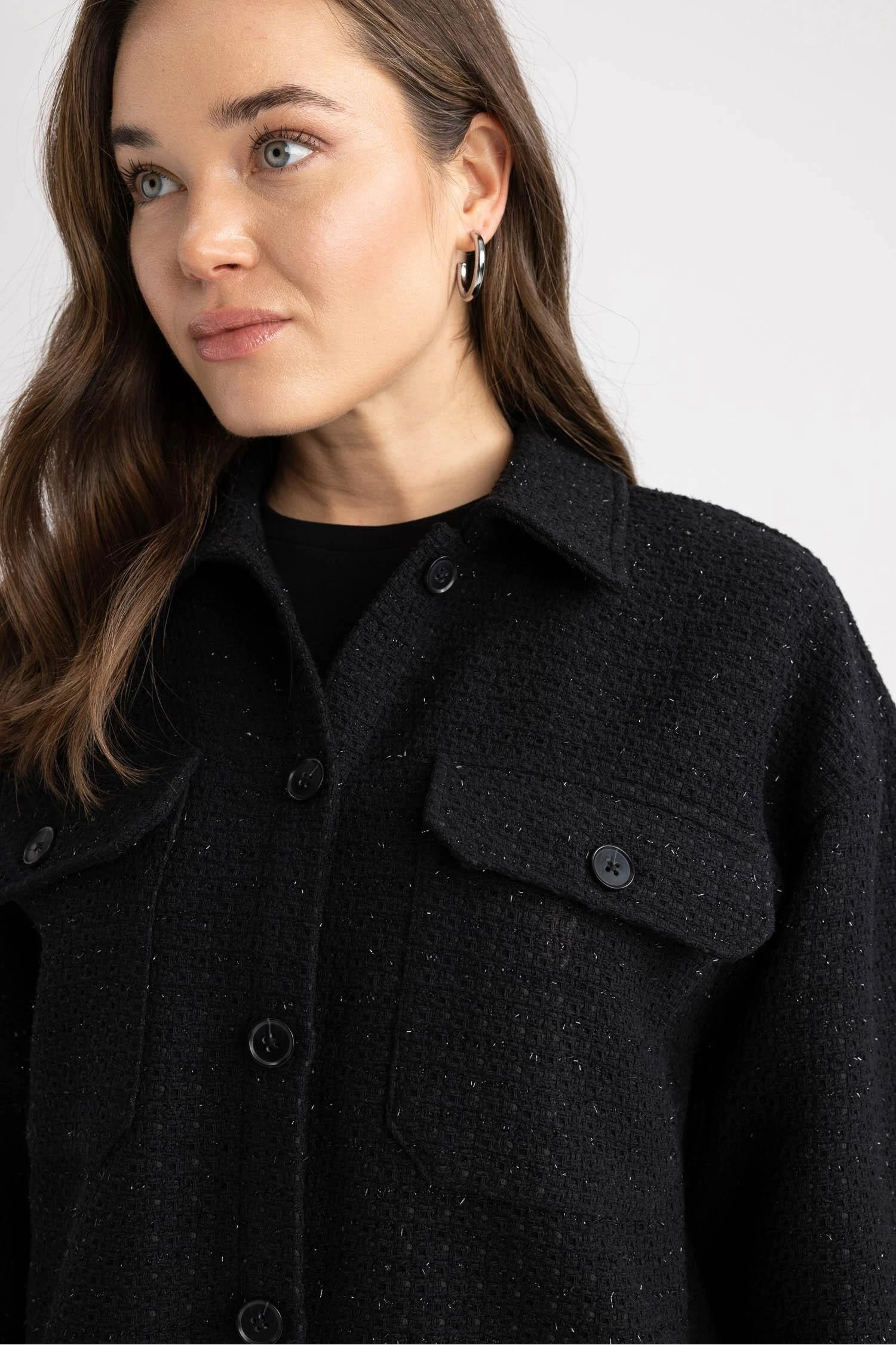 DeFacto Relax Fit Gömlek Yaka Tweed Uzun Kollu Tunik 11 DeFacto Relax Fit Gömlek Yaka Tweed Uzun Kollu Tunik – Bild 9