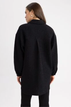 DeFacto Relax Fit Gömlek Yaka Tweed Uzun Kollu Tunik 21 DeFacto Relax Fit Gömlek Yaka Tweed Uzun Kollu Tunik -Tunik Style Z8059AZ 23SP BK27 10 01
