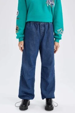 DeFacto Jogger Yüksek Bel Paraşüt Jean %100 Pamuk Pantolon