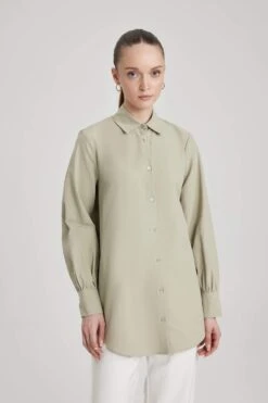 DeFacto Regular Fit Poplin Uzun Kollu Tunik