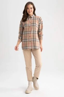 DeFacto Regular Fit Flanel Uzun Kollu Tunik -Tunik Style Z9023AZ 22AU BG31 02 02