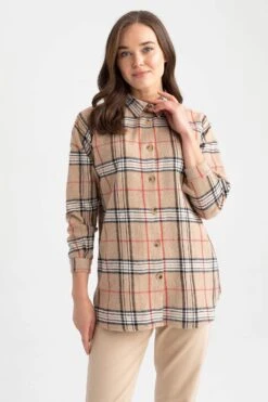 DeFacto Regular Fit Flanel Uzun Kollu Tunik -Tunik Style Z9023AZ 22AU BG31 03 02