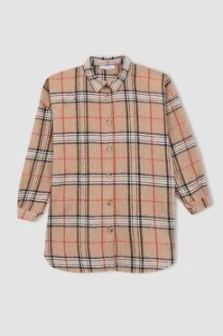 DeFacto Regular Fit Flanel Uzun Kollu Tunik -Tunik Style Z9023AZ 22AU BG31 06 01
