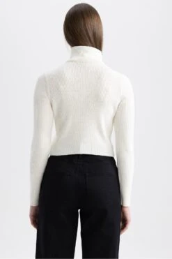 DeFacto Slim Fit Dik Yaka Yarım Fermuarlı Basic Triko Kazak -Tunik Style Z9241AZ 23SP ER98 07 01